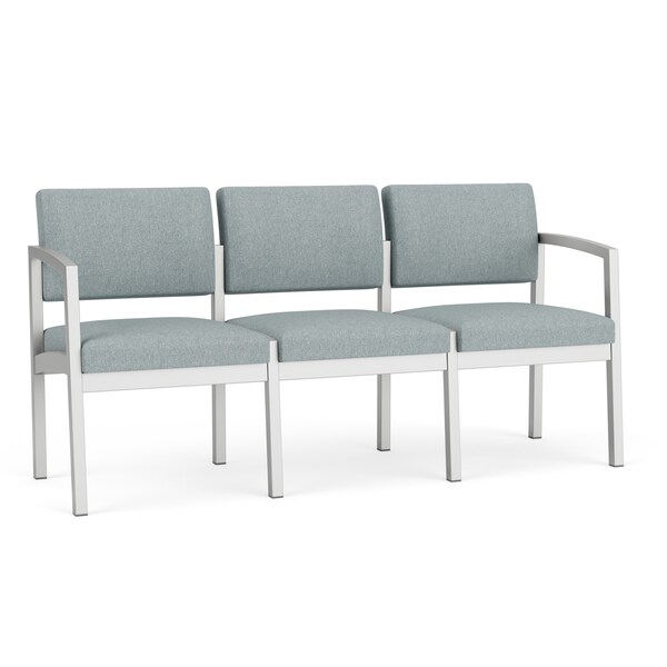 Lesro Ash (Blue) Seat, 3 Seat Sofa, 64.5 W 24.5 L 32 H, Linette Vinyl Seat, Lenox Steel Series LS3101 - main